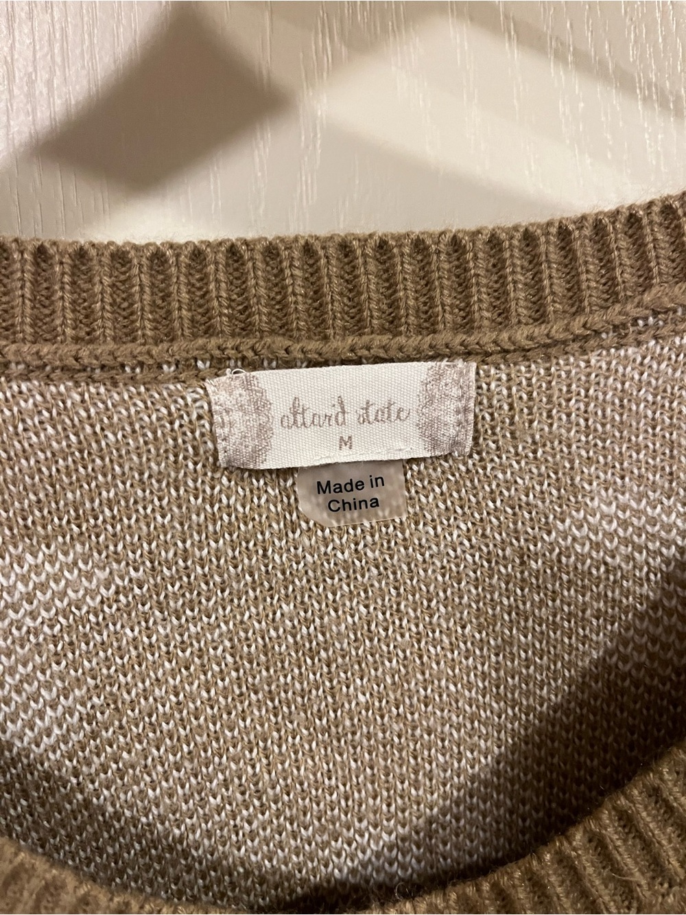 Altar'd State Floral V-Neck Sweater in Brown with White Flower Pattern - Picture 3 of 7